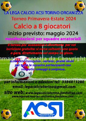 Torneo di calcio a 8 giocatori da Maggio 2024 in Torino Immagine 1
