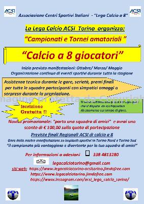Campionati e tornei amatoriali di calcio a 8 in Torino